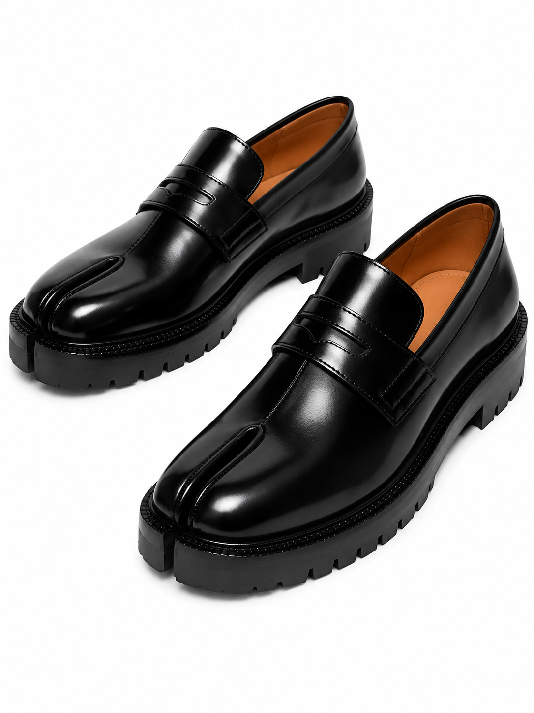 Split Toe Leather Loafer with Lug Sole ( Tabi Style Loafer )