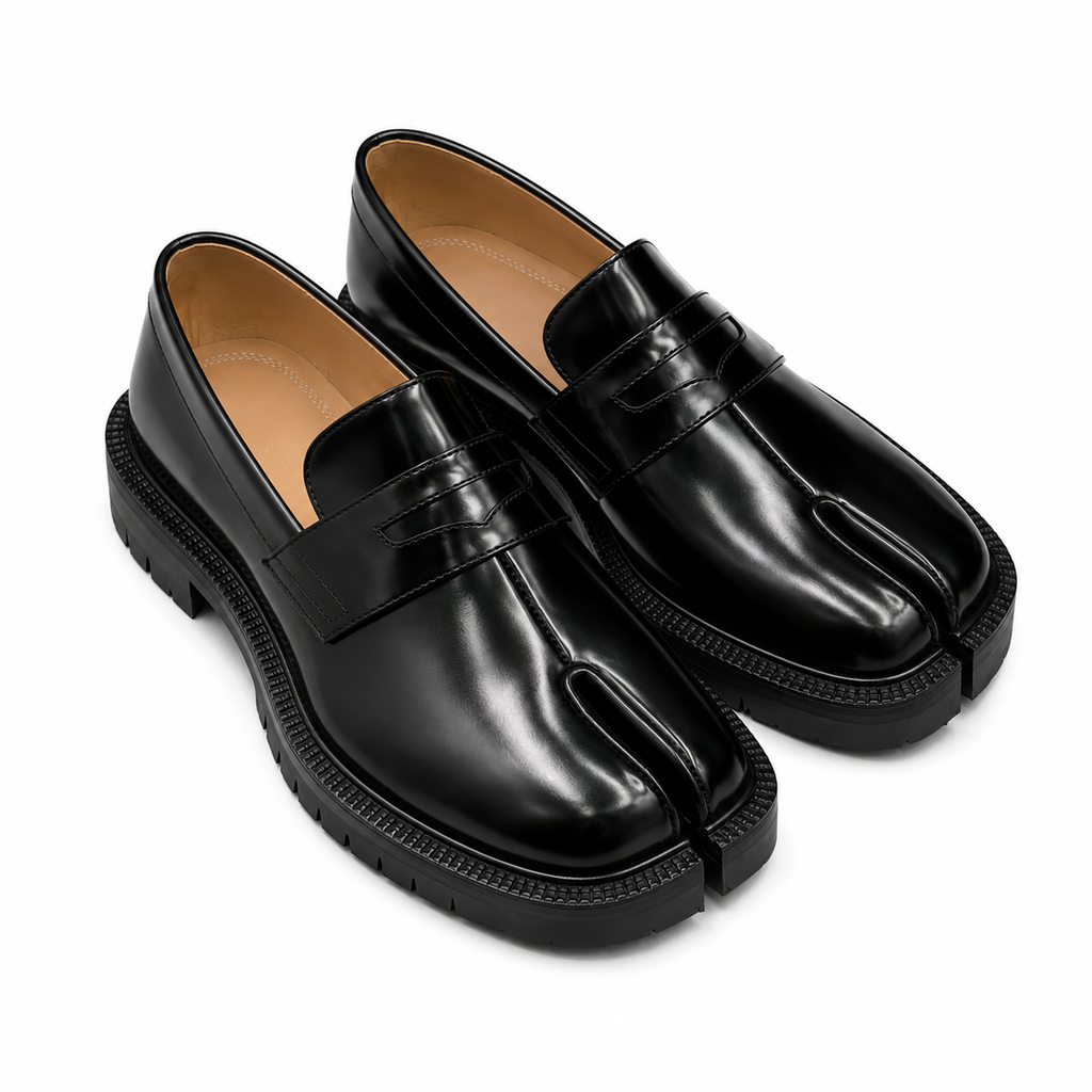 Split Toe Leather Loafer with Lug Sole ( Tabi Style Loafer )