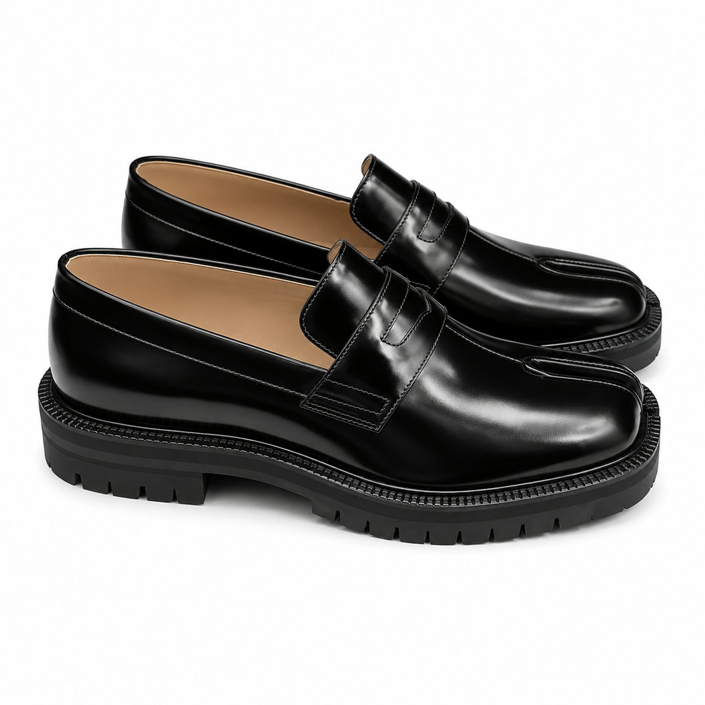 Split Toe Leather Loafer with Lug Sole ( Tabi Style Loafer )
