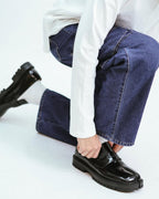 Split Toe Leather Loafer with Lug Sole ( Tabi Style Loafer )