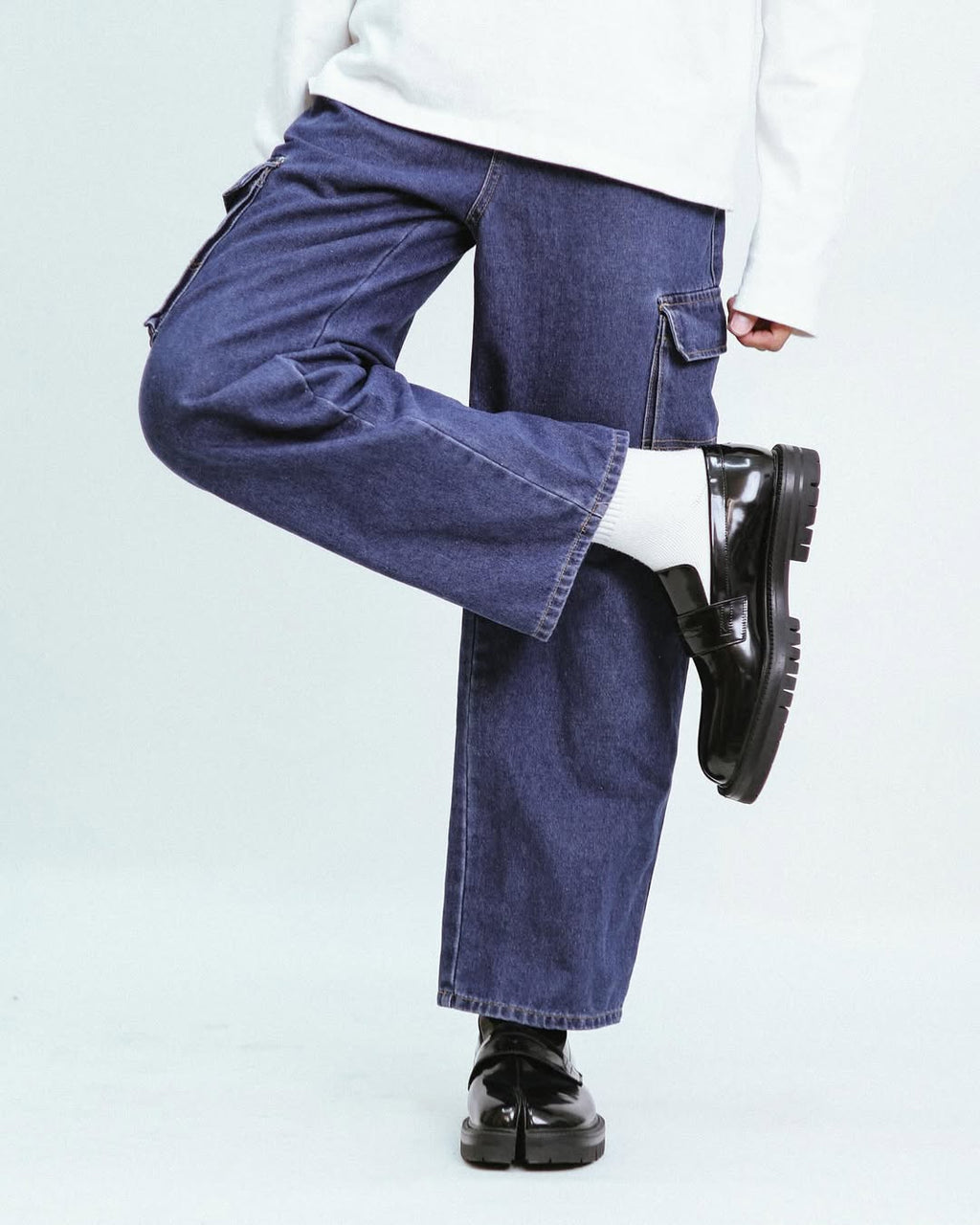 Split Toe Leather Loafer with Lug Sole ( Tabi Style Loafer )