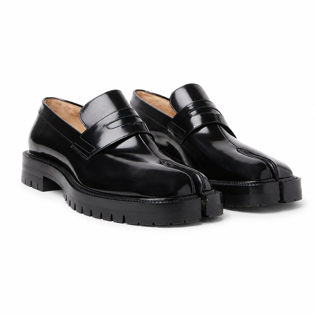 Split Toe Leather Loafer with Lug Sole ( Tabi Style Loafer ) - Image 2